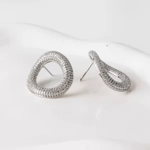 Front-Facing Circular Pavé Earrings