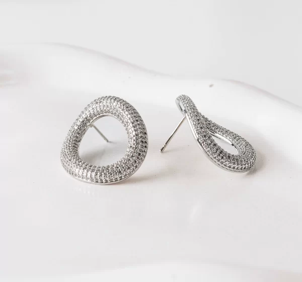 Front-Facing Circular Pavé Earrings
