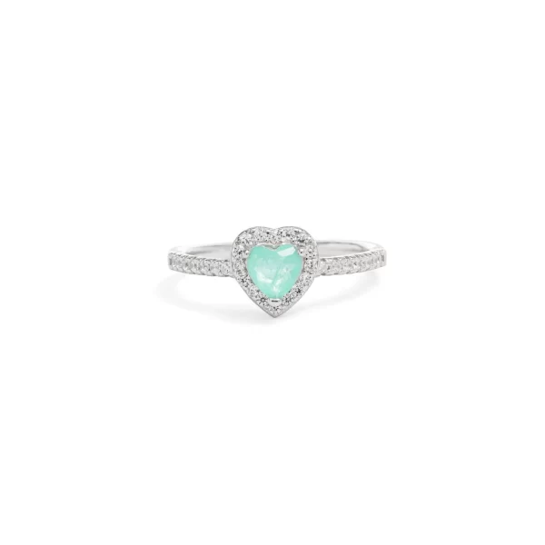 Fusion Tourmaline & White Zirconia Heart Ring - Image 3