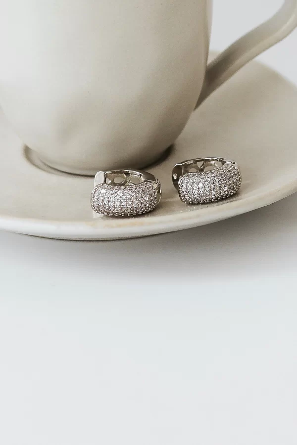 Medium Pavé Hoop Earrings - Image 2