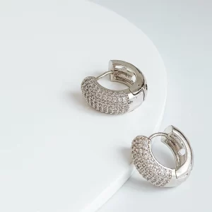 Medium Pavé Hoop Earrings