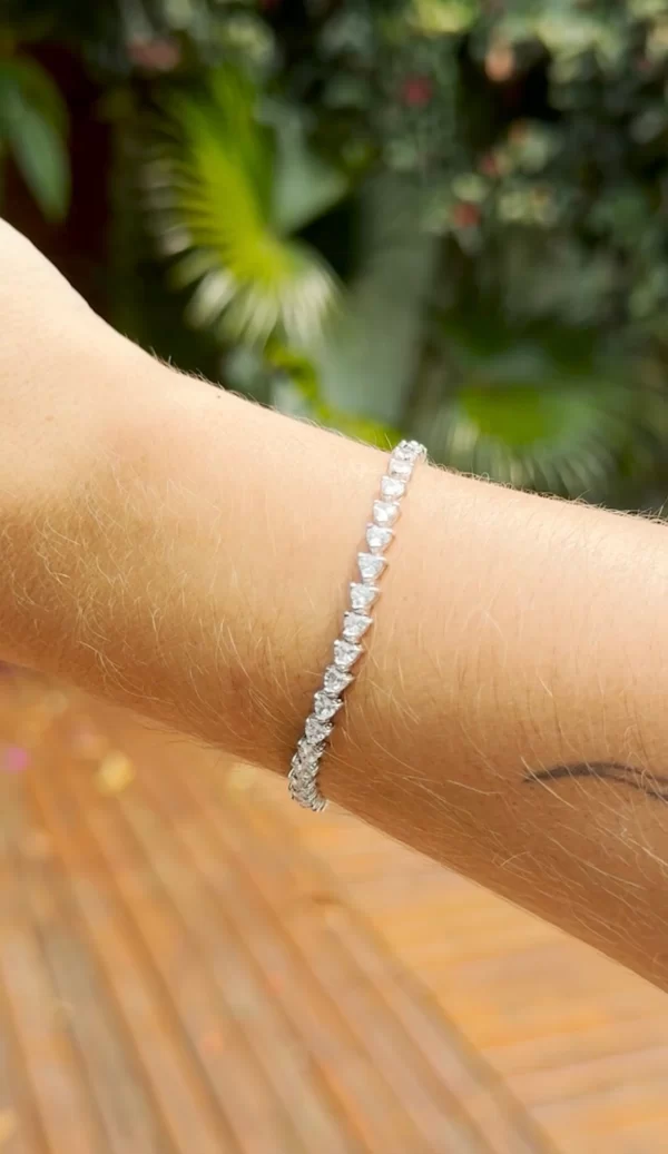 White Zirconia Riviera Bracelet - Image 3