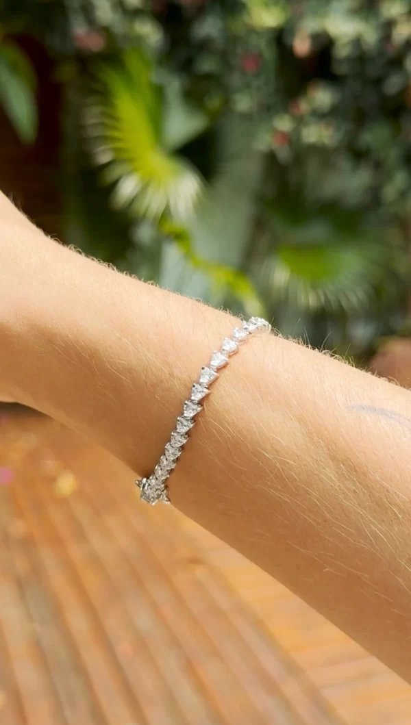 White Zirconia Riviera Bracelet - Image 2