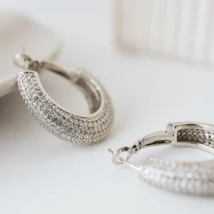 Wide Pavé Hoop Earrings