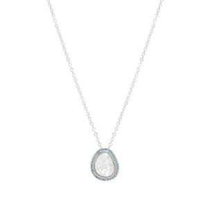 Ice Blue, Light Blue & Blue Zirconia Geometric Necklace