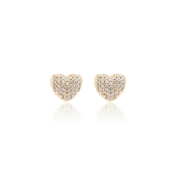 Mini White Zirconia Paved Heart Set - Image 4