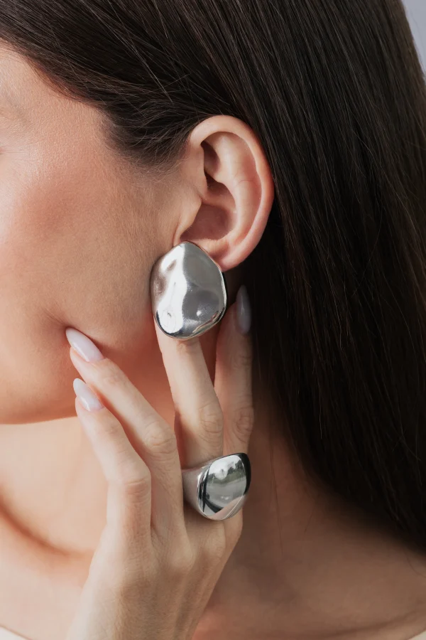 Organic Button Earrings - Image 2
