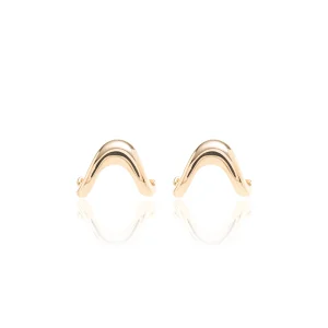 Polished Gold-Plated Curved Earrings