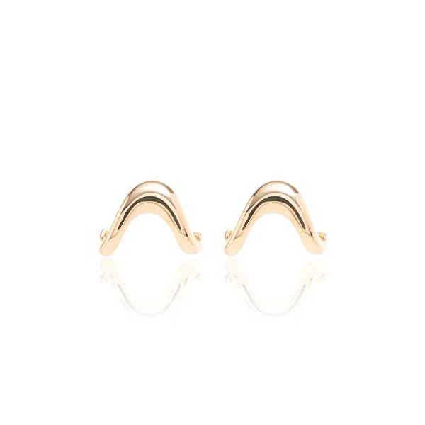 Polished Gold-Plated Curved Earrings