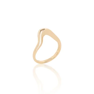 Polished Gold-Plated Curved Ring