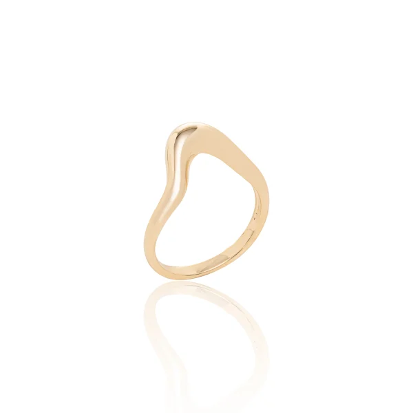 Polished Gold-Plated Curved Ring
