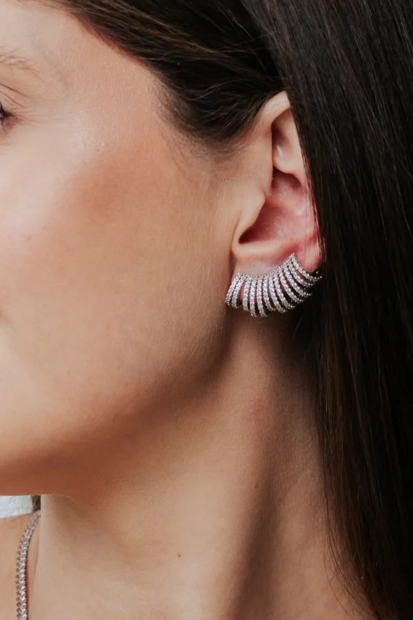 Twelve-Strand Pave Earrings - Image 2