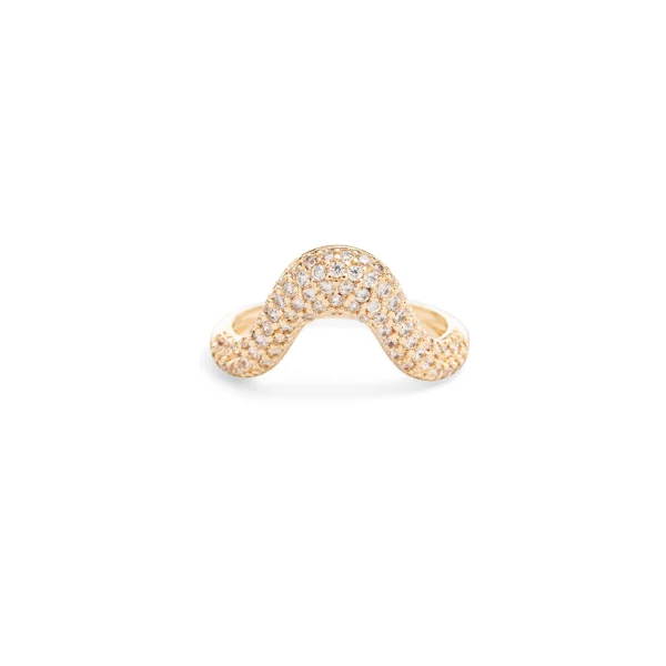White Zirconia Curved Ring - Image 2