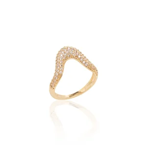 White Zirconia Curved Ring