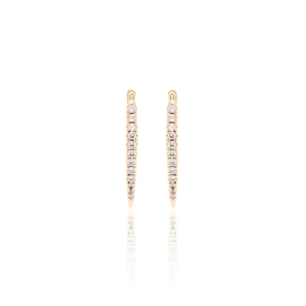 White Zirconia Hoop Earrings - Image 2