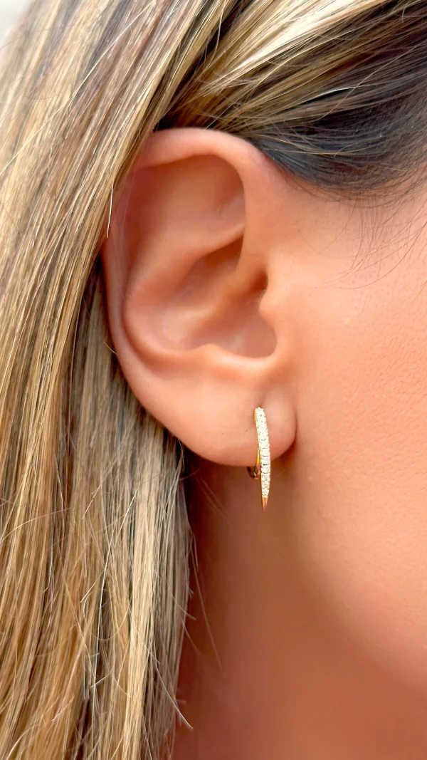 White Zirconia Hoop Earrings - Image 4