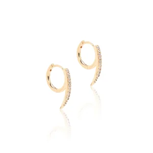 White Zirconia Hoop Earrings