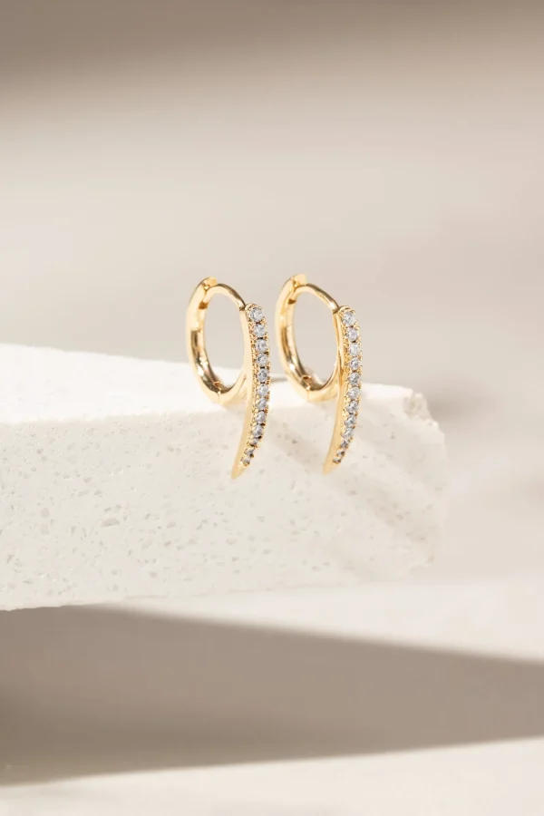 White Zirconia Hoop Earrings - Image 3