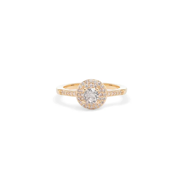 White Zirconia Paved Solitaire Ring - Image 2