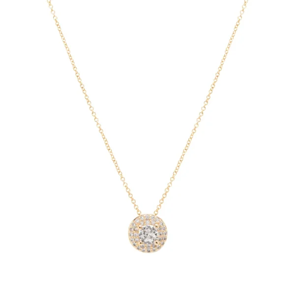 White Zirconia Round Paved Set