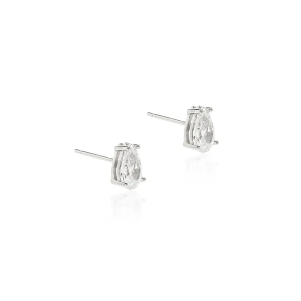 White Zirconia Teardrop Earrings