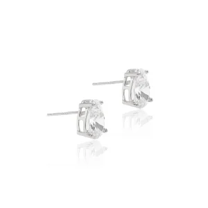 White Zirconia Teardrop Earrings