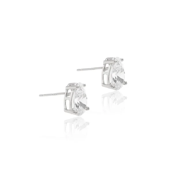 White Zirconia Teardrop Earrings