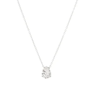 White Zirconia Teardrop Necklace