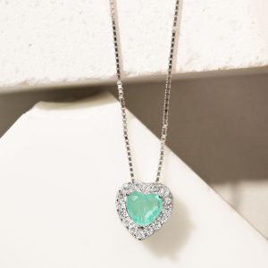 Fusion Tourmaline & White Zirconia Heart Necklace